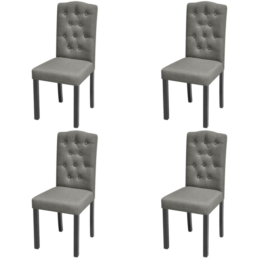 vidaXL Dining Chairs 4 pcs Grey Fabric