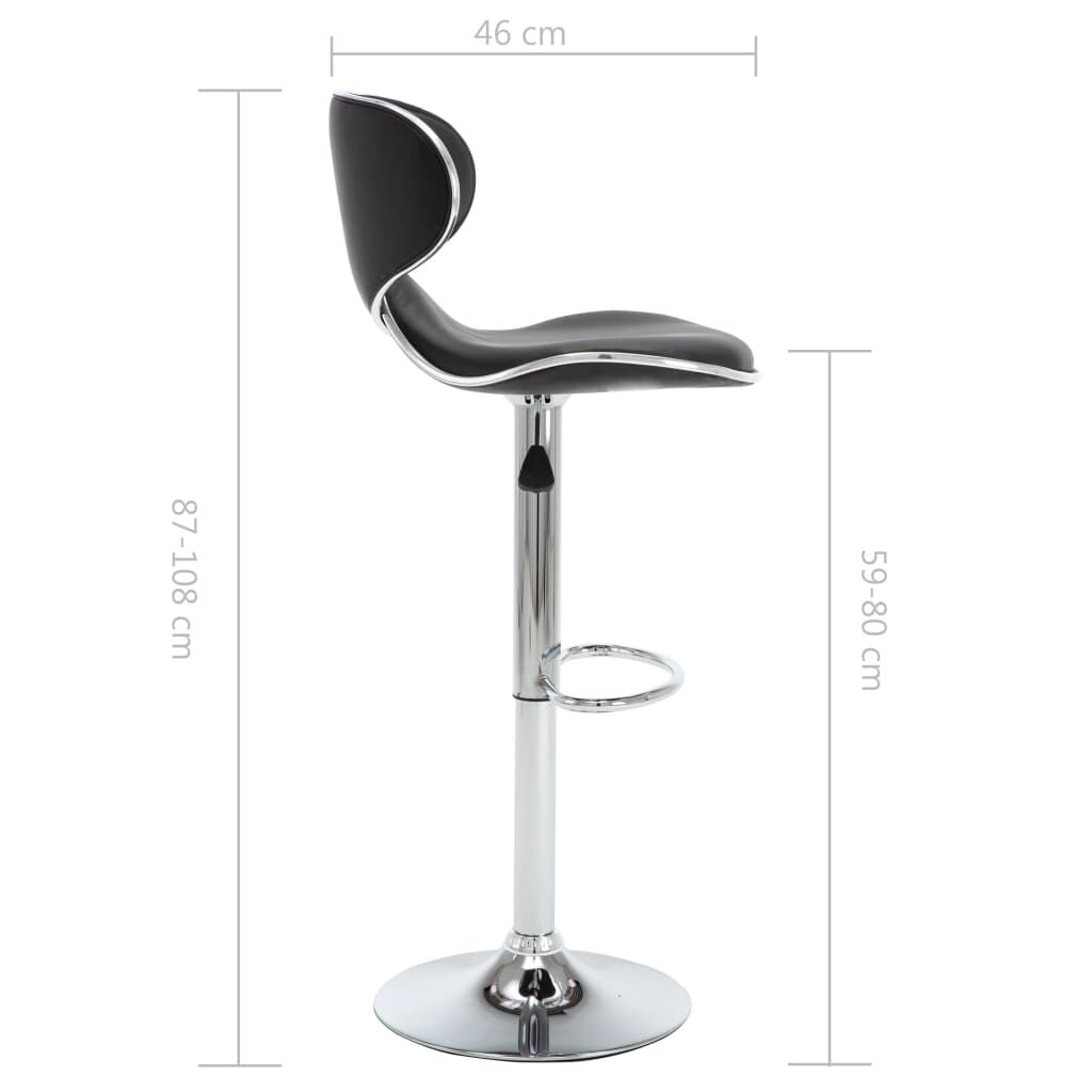 vidaXL Bar Stools 2 pcs Black Faux Leather