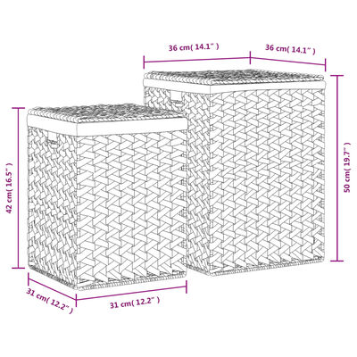 vidaXL Laundry Baskets 2 pcs Water Hyacinth