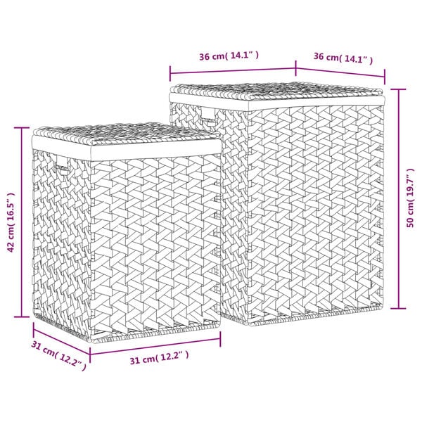 vidaXL Laundry Baskets 2 pcs Water Hyacinth