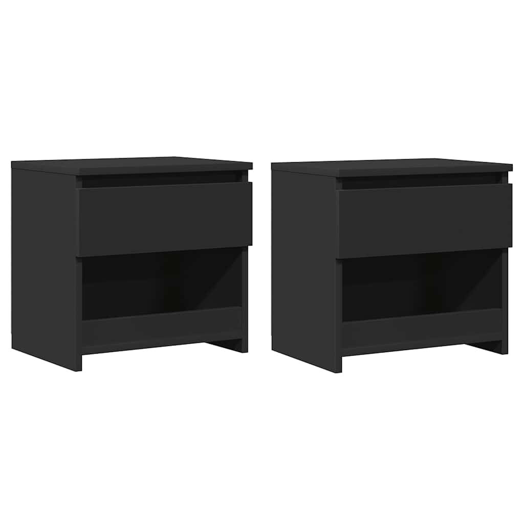 vidaXL Bedside Cabinets 2 pcs Black 40x30x39 cm Engineered Wood