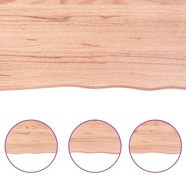 vidaXL Table Top Light Brown 140x40x(2-4)cm Treated Solid Wood Live Edge