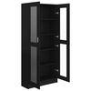 vidaXL Vitrine Cabinet Black 82.5x30.5x185.5 cm Engineered Wood
