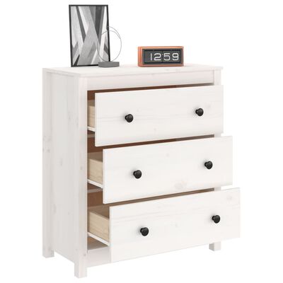 vidaXL Sideboard White 70x35x80 cm Solid Wood Pine, white vidaXL Sideboard White 70x35x80 cm Solid Wood Pine