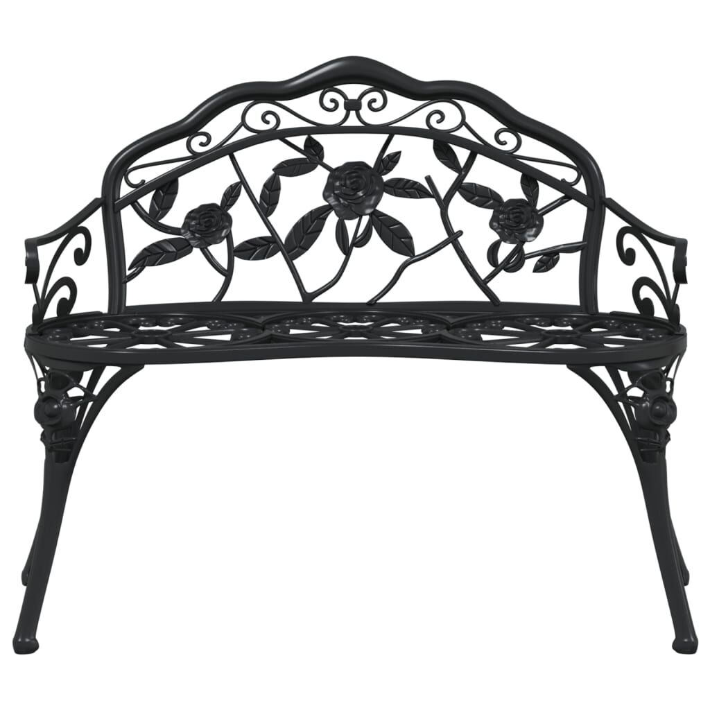 vidaXL Garden Bench 100 cm Cast Aluminium Black