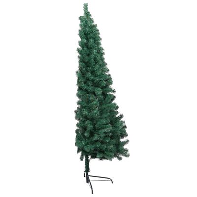 vidaXL Artificial Half Pre-lit Christmas Tree with Ball Set Green 180 cm