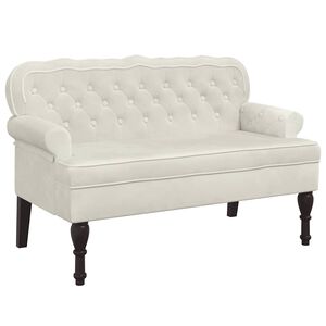 vidaXL Bench with Backrest Cream 119,5x64,5x75 cm Velvet
