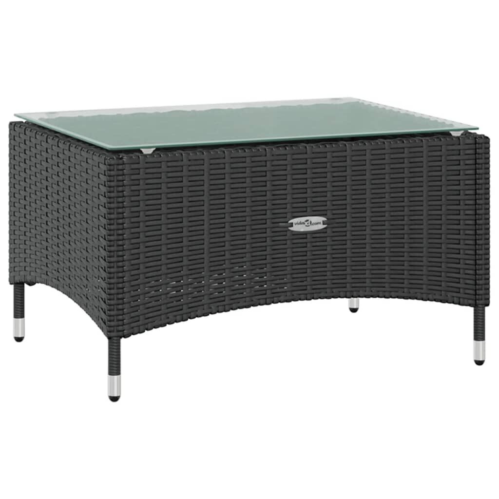 vidaXL 16 Piece Garden Lounge Set with Cushions Poly Rattan Black