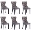 vidaXL Dining Chairs 6 pcs Grey Velvet
