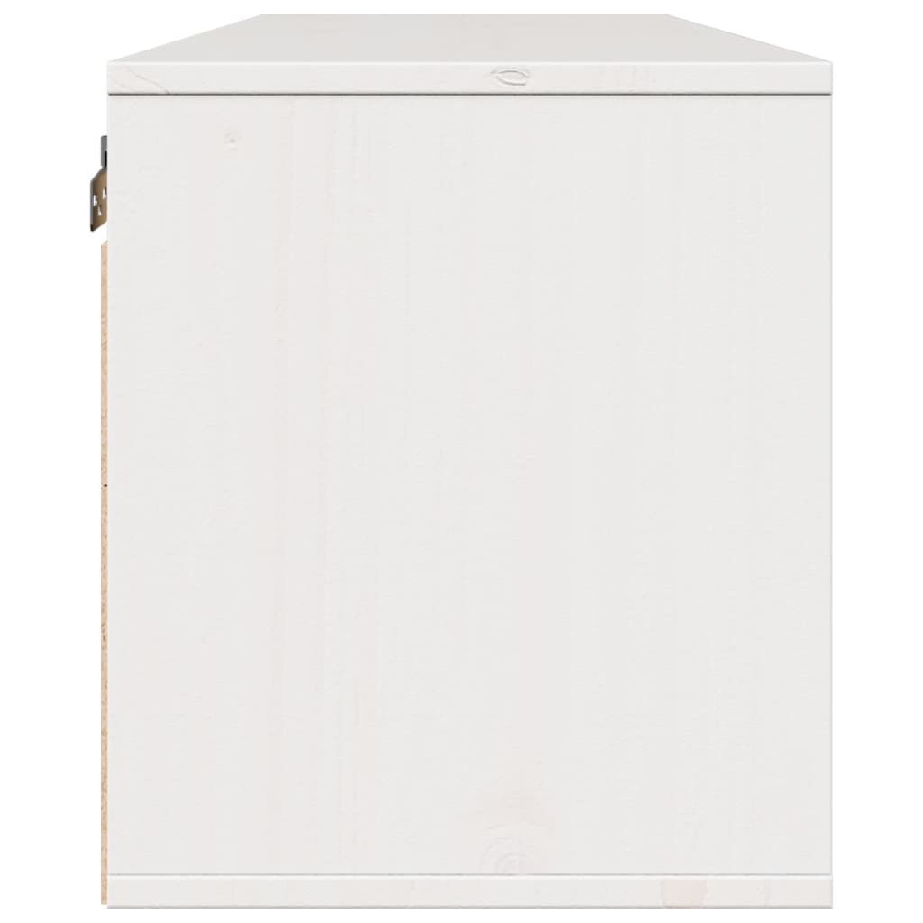 vidaXL Wall Cabinet White 100x30x35 cm Solid Wood Pine