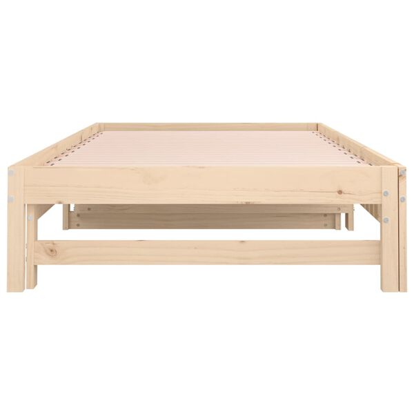 vidaXL Pull-out Day Bed without Mattress 2x(80x200) cm Solid Wood Pine