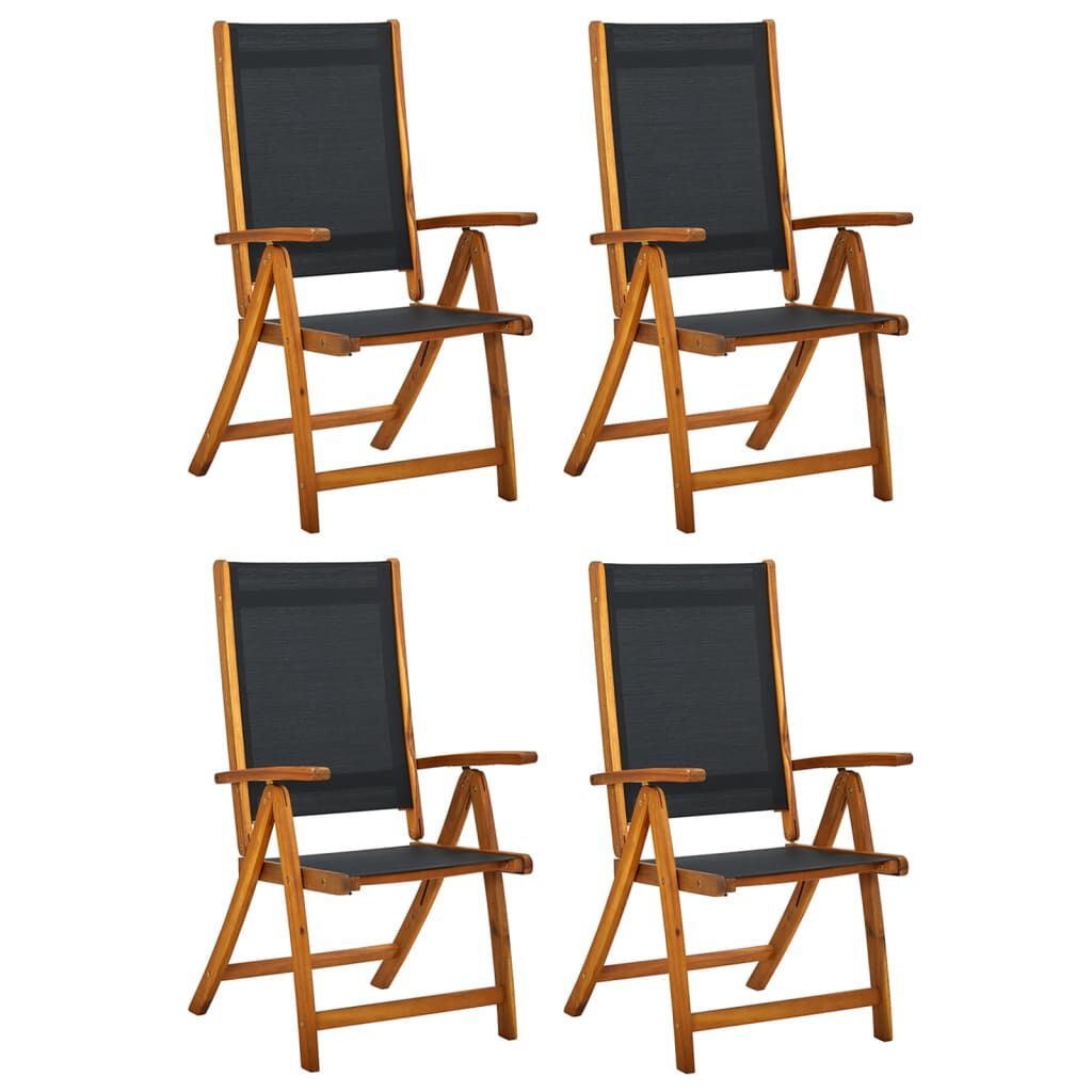 vidaXL Folding Garden Chairs 4 pcs Solid Wood Acacia and Textilene