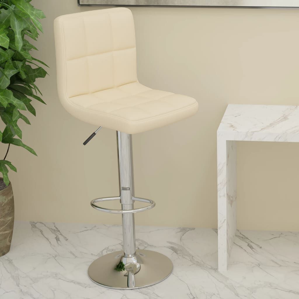 vidaXL Bar Stool Cream Faux Leather
