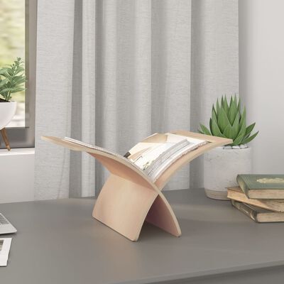 vidaXL Wooden Magazine Rack Floor Standing Natural, beige vidaXL Wooden Magazine Rack Floor Standing Natural