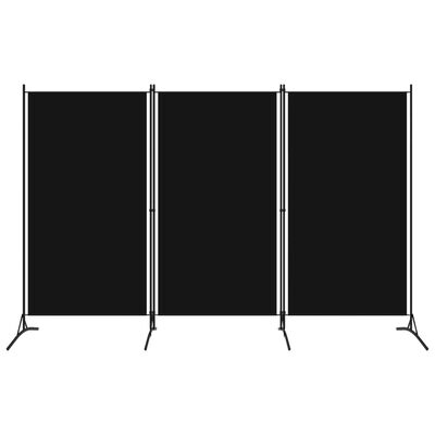 vidaXL 3-Panel Room Divider Black 260x180 cm, black vidaXL 3-Panel Room Divider Black 260x180 cm