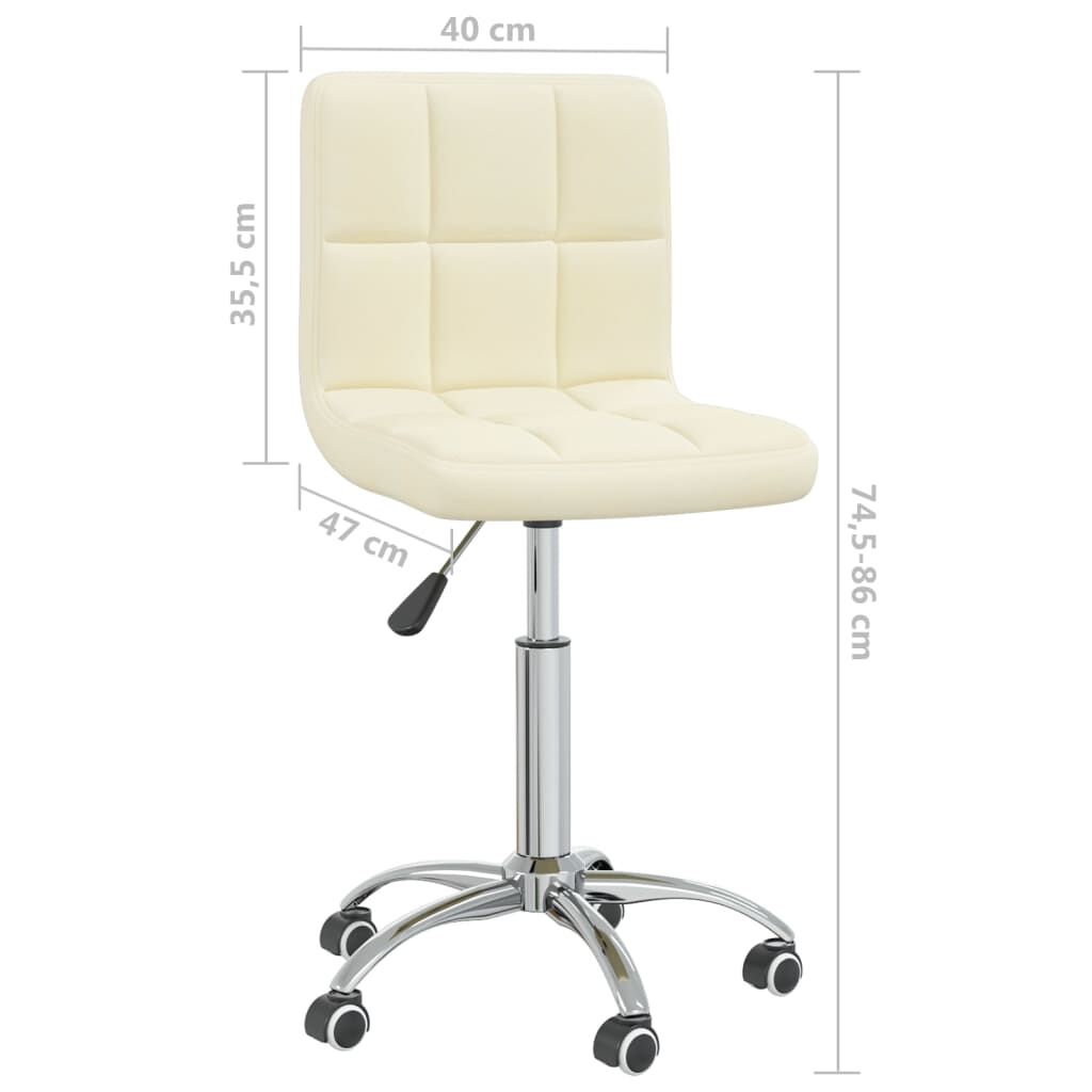 vidaXL Swivel Office Chair Cream Fabric