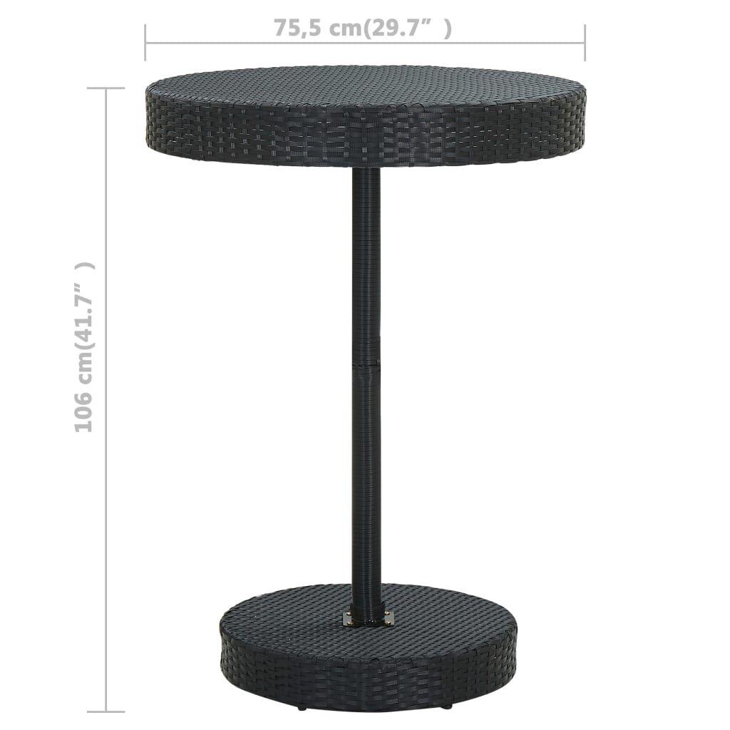 vidaXL 5 Piece Garden Bar Set with Cushions Poly Rattan Black
