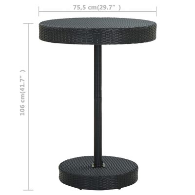 vidaXL 5 Piece Garden Bar Set with Cushions Poly Rattan Black