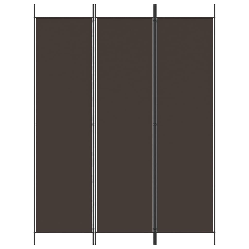vidaXL 3-Panel Room Divider Brown 150x200 cm Fabric