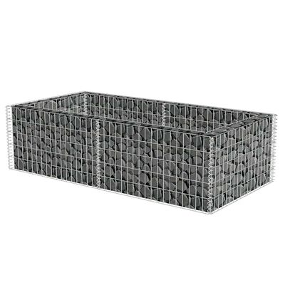 vidaXL Gabion Planter Galvanised Steel 180x90x50 cm,  vidaXL Gabion Planter Galvanised Steel 180x90x50 cm