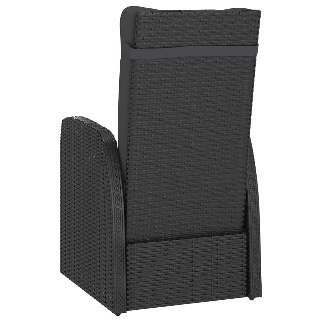 vidaXL 11 Piece Outdoor Dining Set with Cushions Poly Rattan Black