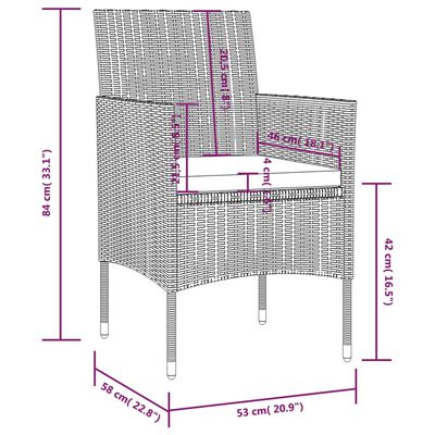 vidaXL 8 Piece Garden Lounge Set with Cushions Poly Rattan Black, black and white vidaXL 8 Piece Garden Lounge Set with Cushions Poly Rattan Black