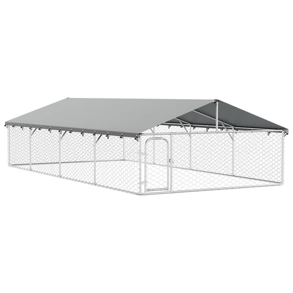 vidaXL Outdoor Dog Kennel with Roof 600x300x150 cm