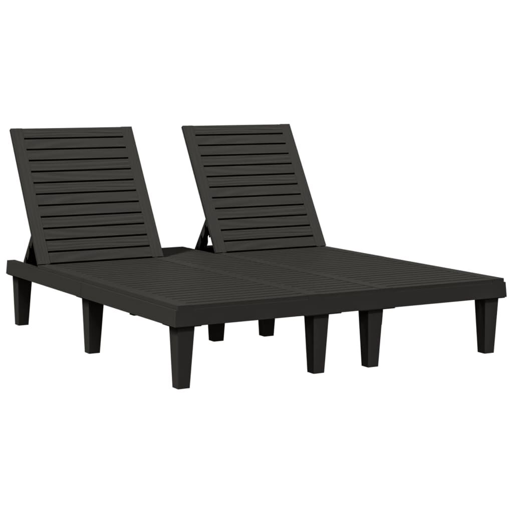 vidaXL Double Sun Lounger Black 155x138x83 cm Polypropylene vidaXL.sa