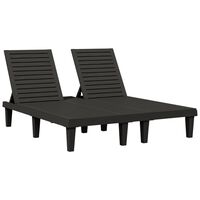 vidaXL Double Sun Lounger Black 155x138x83 cm Polypropylene, black vidaXL Double Sun Lounger Black 155x138x83 cm Polypropylene