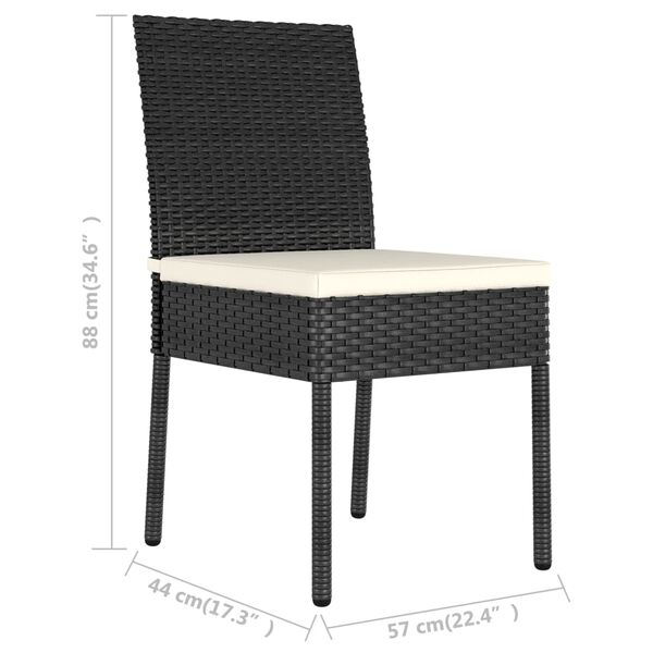 vidaXL Garden Dining Chairs 2 pcs Poly Rattan Black