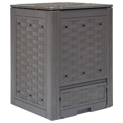 vidaXL Garden Composter Brown 60x60x83 cm 300 L Plastic Rattan,  vidaXL Garden Composter Brown 60x60x83 cm 300 L Plastic Rattan