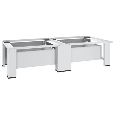 vidaXL Double Washing and Drying Machine Pedestal with Drawers White,  vidaXL Double Washing and Drying Machine Pedestal with Drawers White