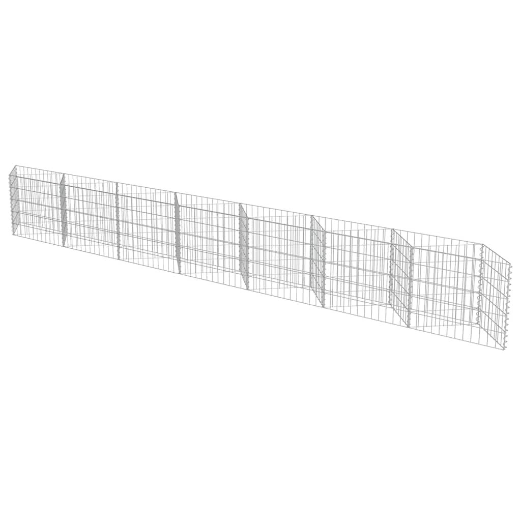 vidaXL Gabion Wall Galvanised Steel 450x30x50 cm