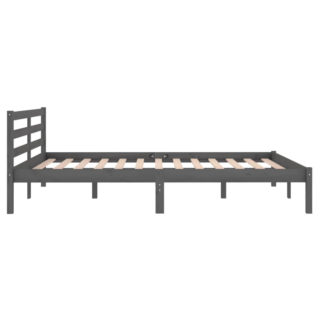 vidaXL Bed Frame without Mattress Solid Wood Pine 140x200cm Grey