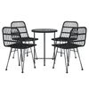 vidaXL 5 Piece Garden Dining Set Black Poly Rattan
