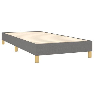 vidaXL Box Spring Bed Frame Dark Grey 90x200 cm Fabric, dark grey vidaXL Box Spring Bed Frame Dark Grey 90x200 cm Fabric