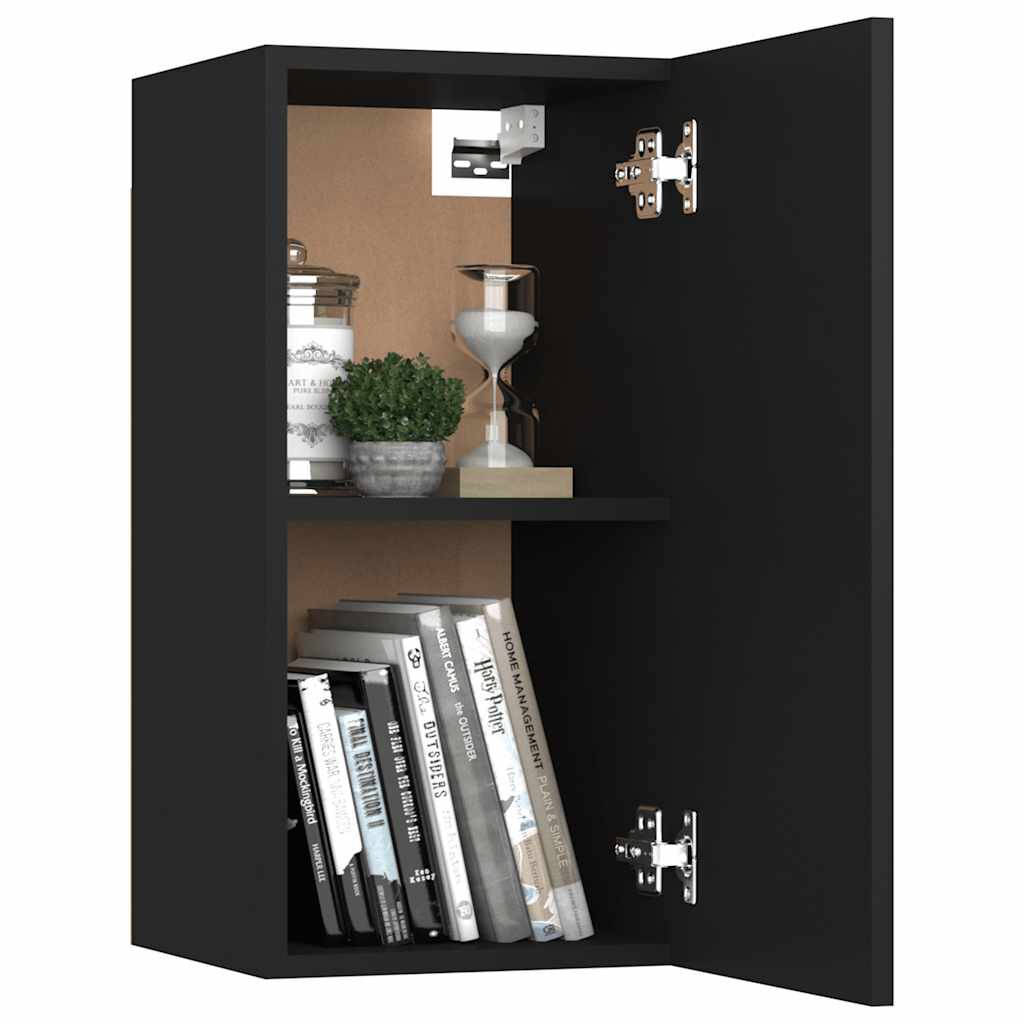 vidaXL TV Cabinets 2 pcs Black 30.5x30x60 cm Engineered Wood