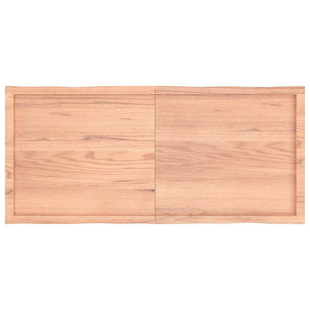 vidaXL Table Top Light Brown 140x60x(2-4)cm Treated Solid Wood Live Edge