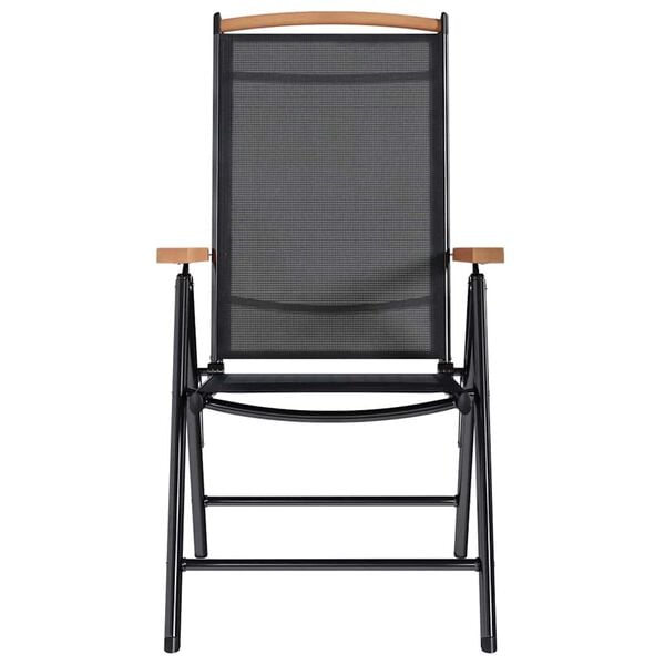 vidaXL Folding Garden Chairs 4 pcs Aluminium and Textilene Black