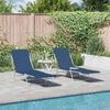 vidaXL Folding Sun Loungers 2 pcs Steel and Fabric Blue