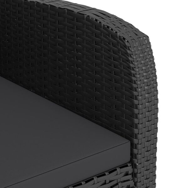 vidaXL 11 Piece Outdoor Dining Set with Cushions Poly Rattan Black