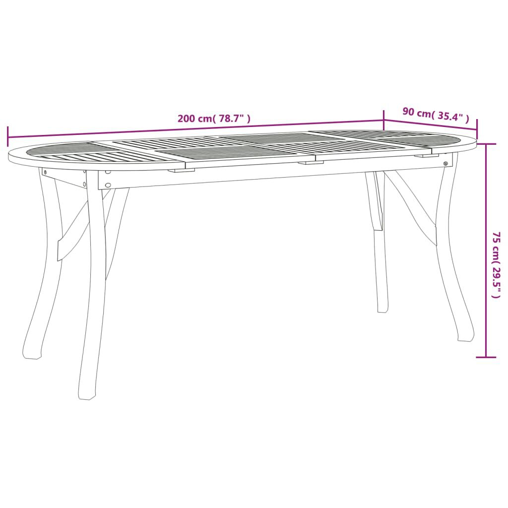 vidaXL 5 Piece Garden Dining Set Solid Wood Acacia