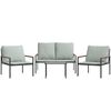 vidaXL 4 Piece Garden Lounge Set with Cushions Anthracite Steel