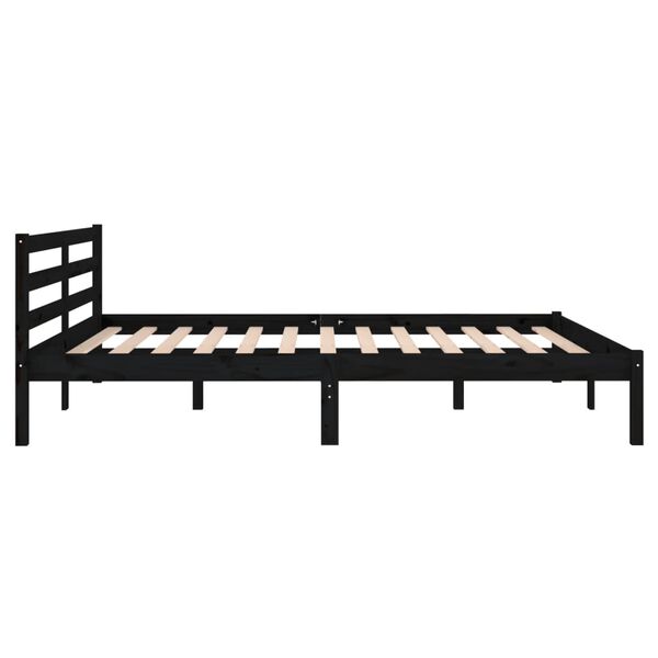 vidaXL Bed Frame without Mattress Solid Wood Pine 160x200cm Black