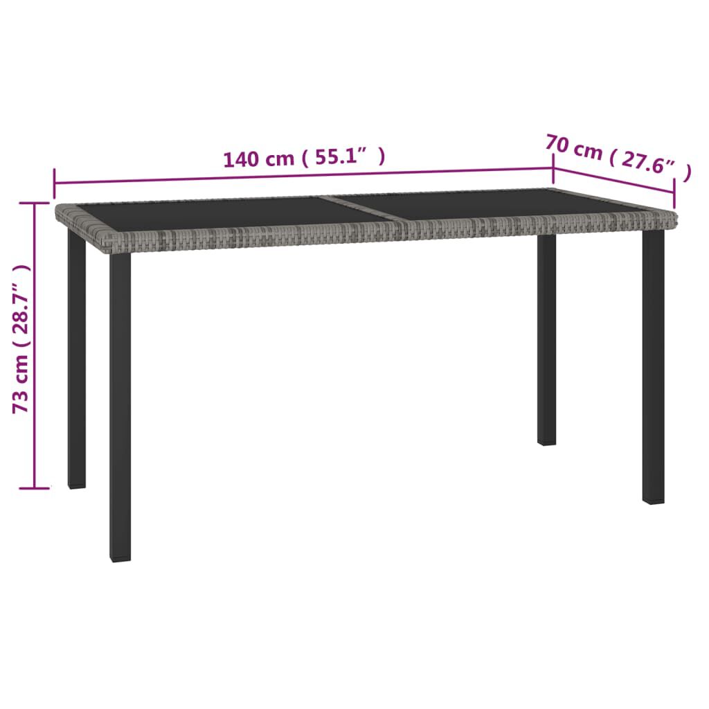 vidaXL 5 Piece Garden Dining Set Poly Rattan Grey