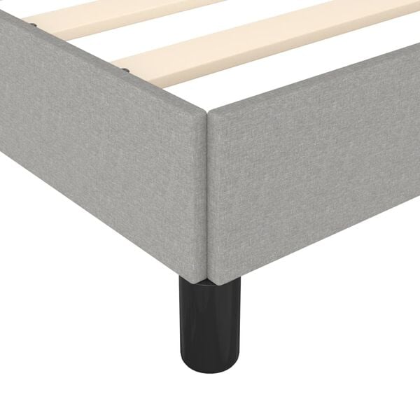vidaXL Bed Frame without Mattress Light Grey 92x187 cm Single Fabric