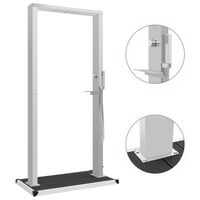 vidaXL Outdoor Shower with Tray WPC Stainless Steel, grey vidaXL Outdoor Shower with Tray WPC Stainless Steel