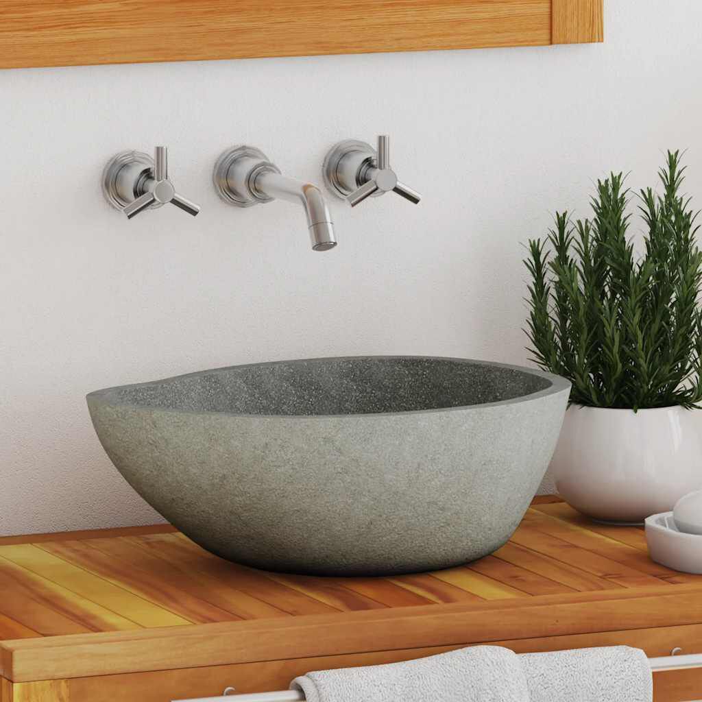 vidaXL Basin River Stone Oval (37-46)x(29-36) cm