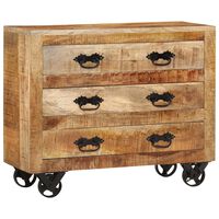 vidaXL Sideboard with 3 Drawers 80x30x65 cm Solid Rough Wood Mango,  vidaXL Sideboard with 3 Drawers 80x30x65 cm Solid Rough Wood Mango