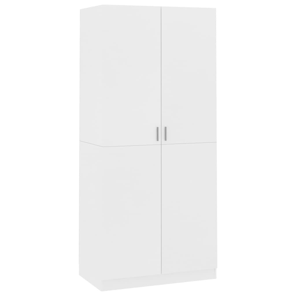 vidaXL Wardrobe White 90x52x200 cm Engineered Wood